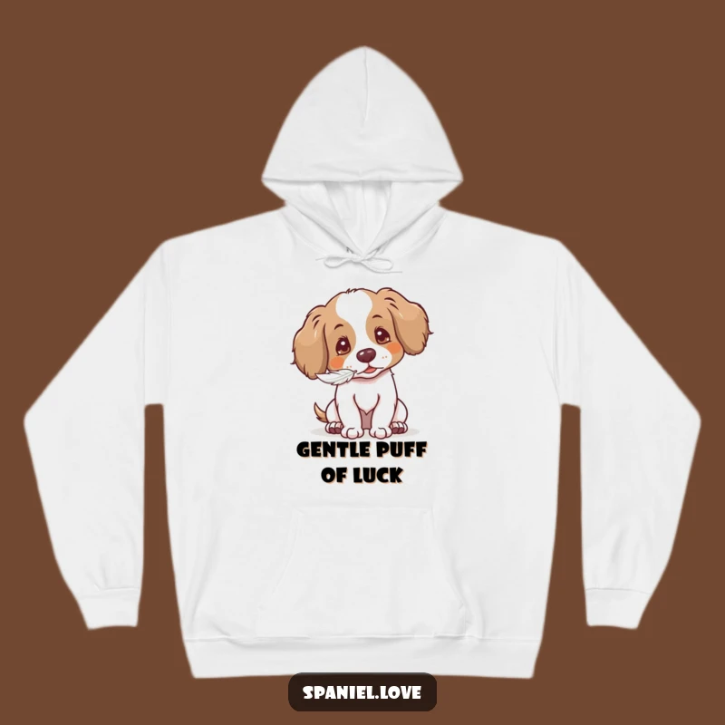 Gentle Spaniel Hoodie: Cozy & Funny Seed Puff Comfort