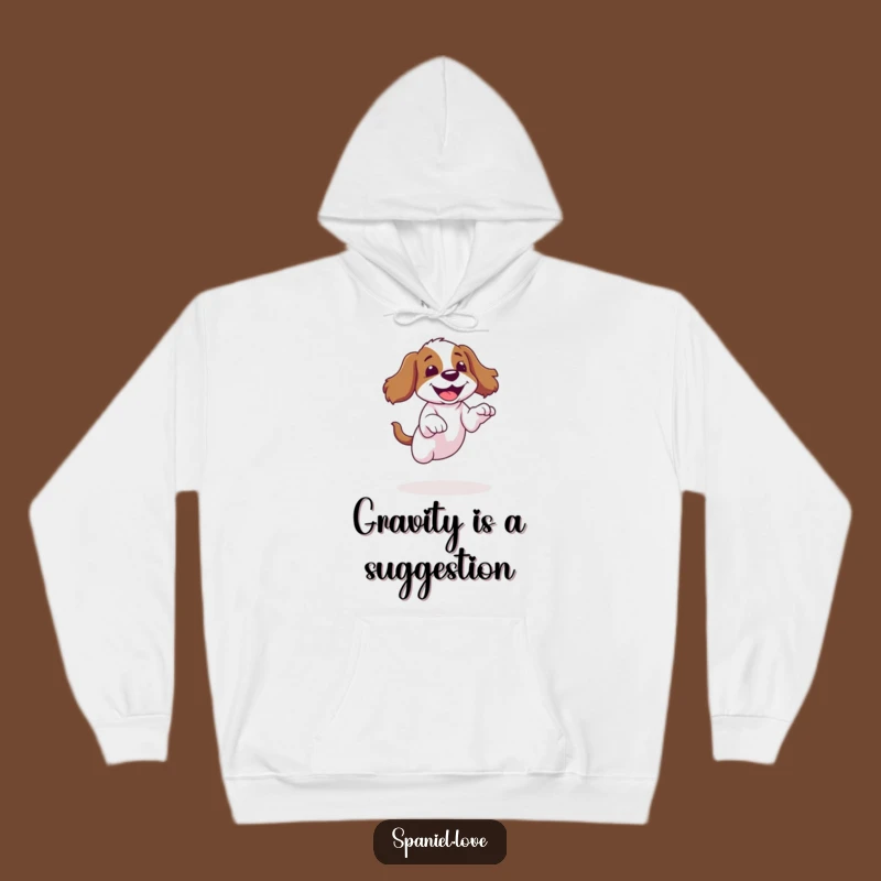 Funny Spaniel Jump Fail Hoodie - Cozy & Hilarious Dog Lover Gift