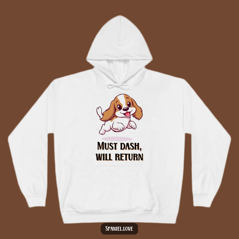 Warm Funny Spaniel Scurry Hoodie - Hilarious Waggly Tail Gift Apparel