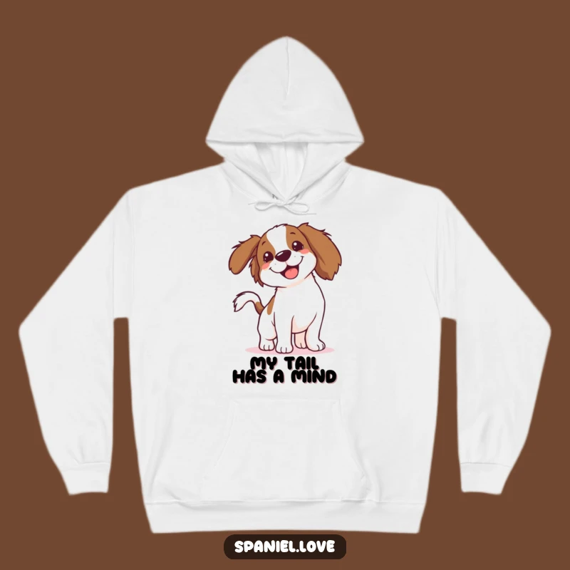 Funny Spaniel Blur Hoodie: Cozy Up with a Hilarious Wagging Tail Dog Design
