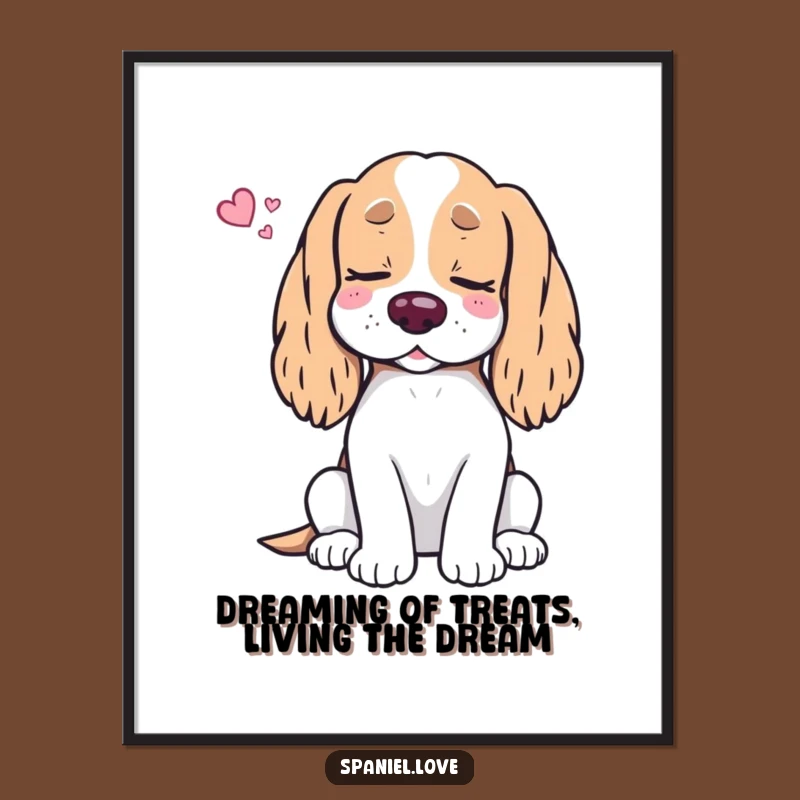 Free Printable Spaniel Wall Art: Funny Dreaming Dog Downloadable Art Print