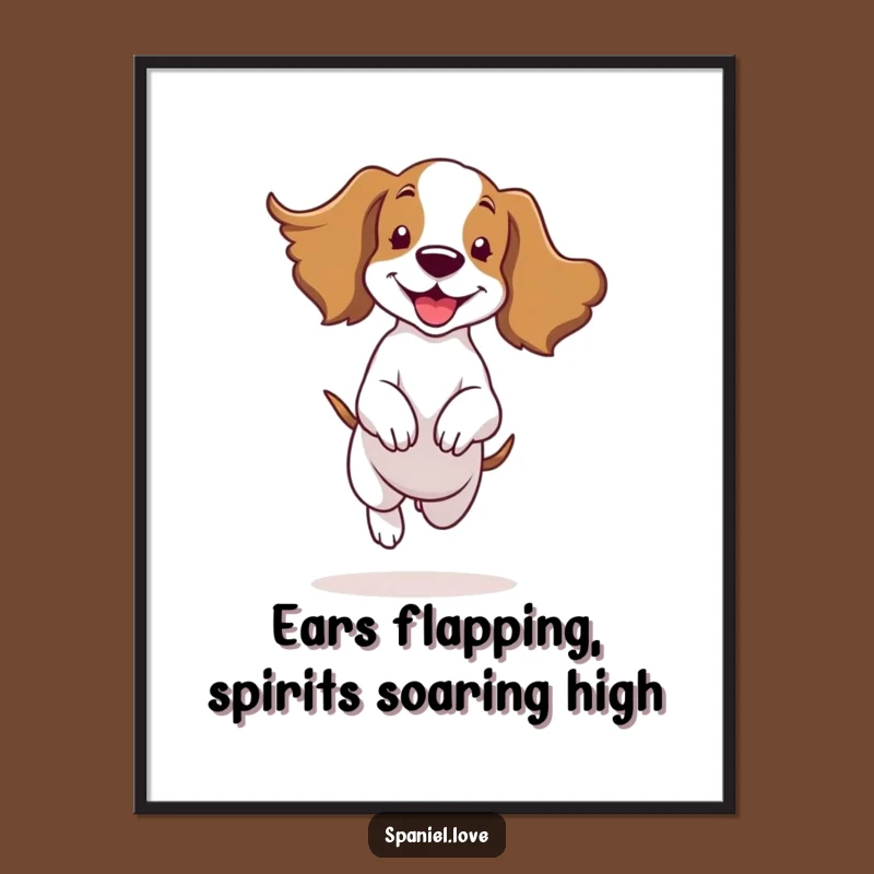 Free Printable Wall Art: Bouncing Spaniel Ears Flapping Downloadable Art