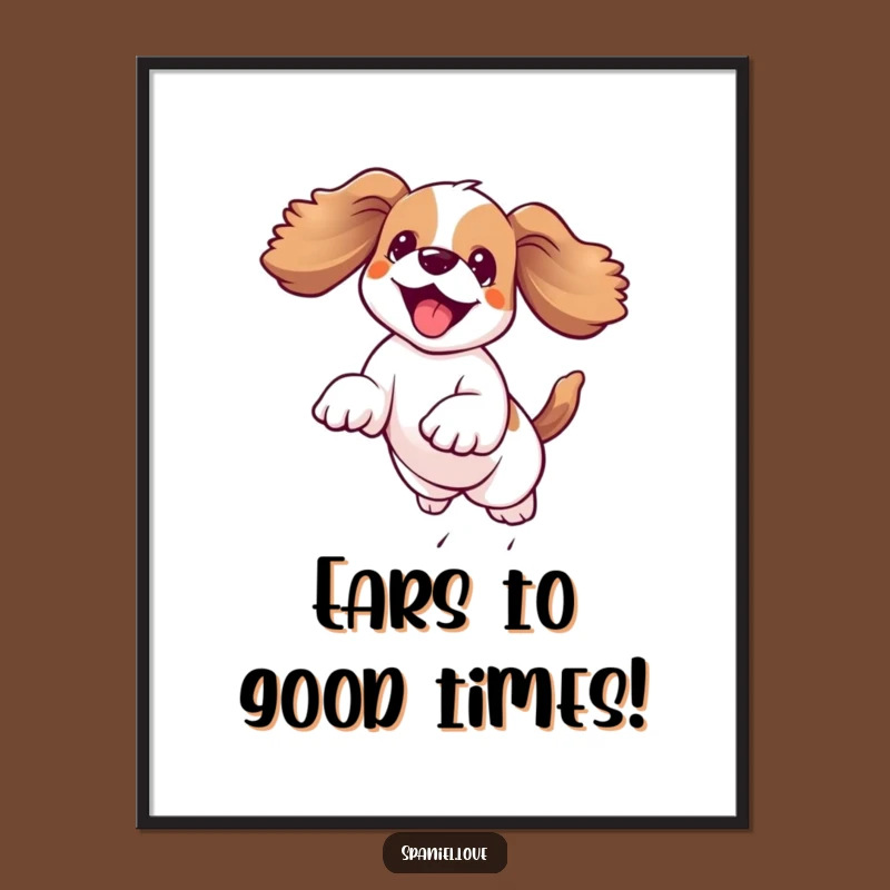 Funny Free Printable Wall Art: Joyful Leaping Spaniel