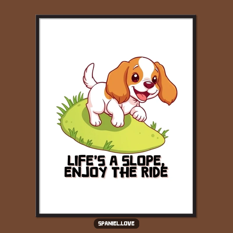 Funny Free Printable Wall Art: Joyful Spaniel Tumble! Hilarious Dog Downloadable Decor