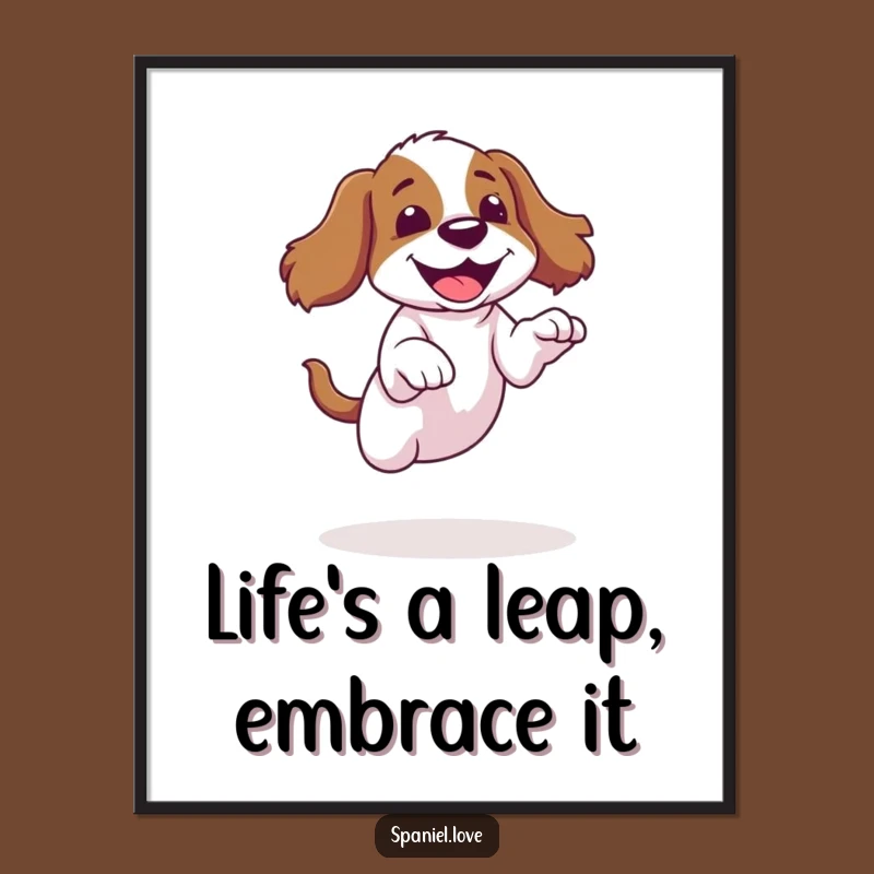 Funny Free Printable Wall Art: Spaniel's Giggle Jump Fail! Hilarious Dog Downloadable Decor