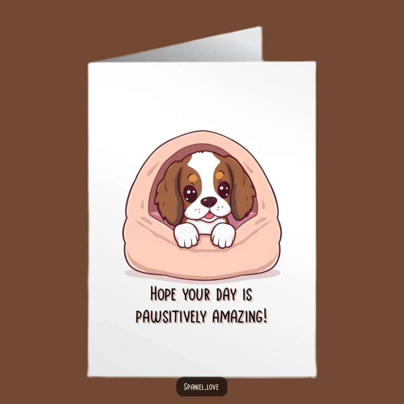 Free Printable Birthday Card: Adorable Spaniel Anticipating Fun - Funny Downloadable Gift