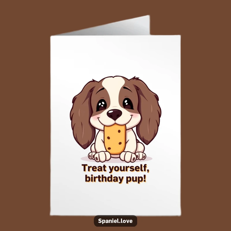 Free Printable Birthday Card: Funny Spaniel Balancing Treat, A Hilarious Downloadable Gift