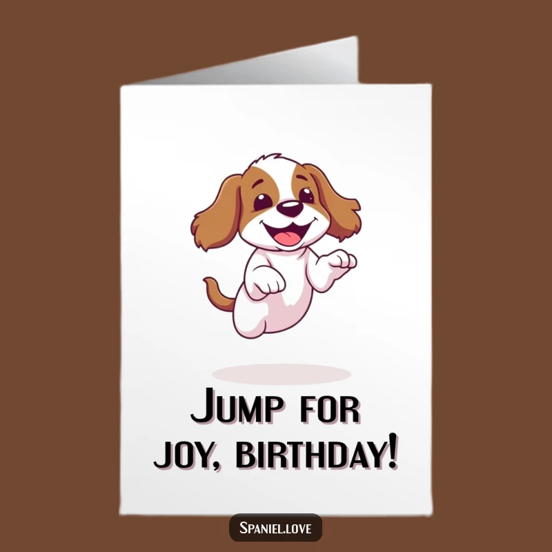 Free Printable Birthday Card: Funny Spaniel Jump Fail! A Hilarious Downloadable Gift
