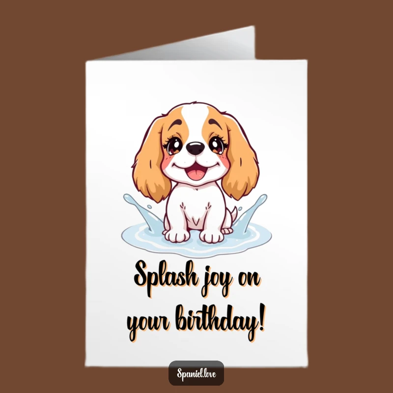 Free Printable Birthday Card: Giggling Spaniel Splash, Joyful Downloadable Gift