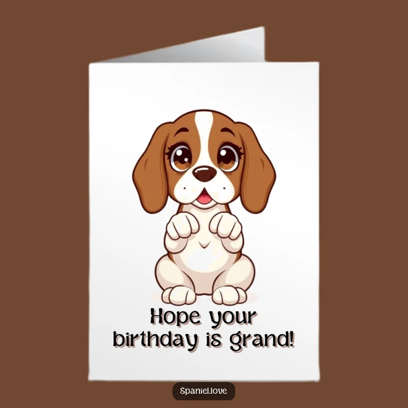 Free Printable Spaniel Birthday Card: Excited Doggy DIY Gift for Treats!