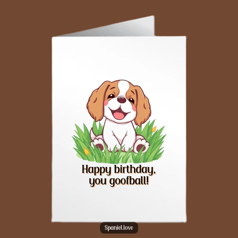 Funny Free Printable Birthday Card: Rolling Spaniel - Happy Sigh & Hilarious Downloadable Gift!