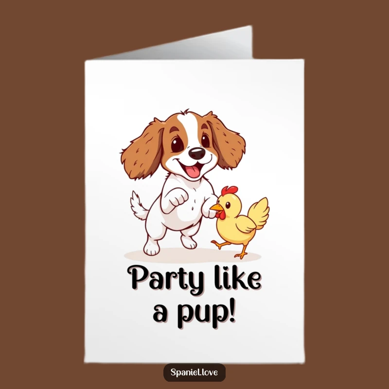 Free Printable Spaniel Birthday Card: Funny Fetching Dog Downloadable Greeting