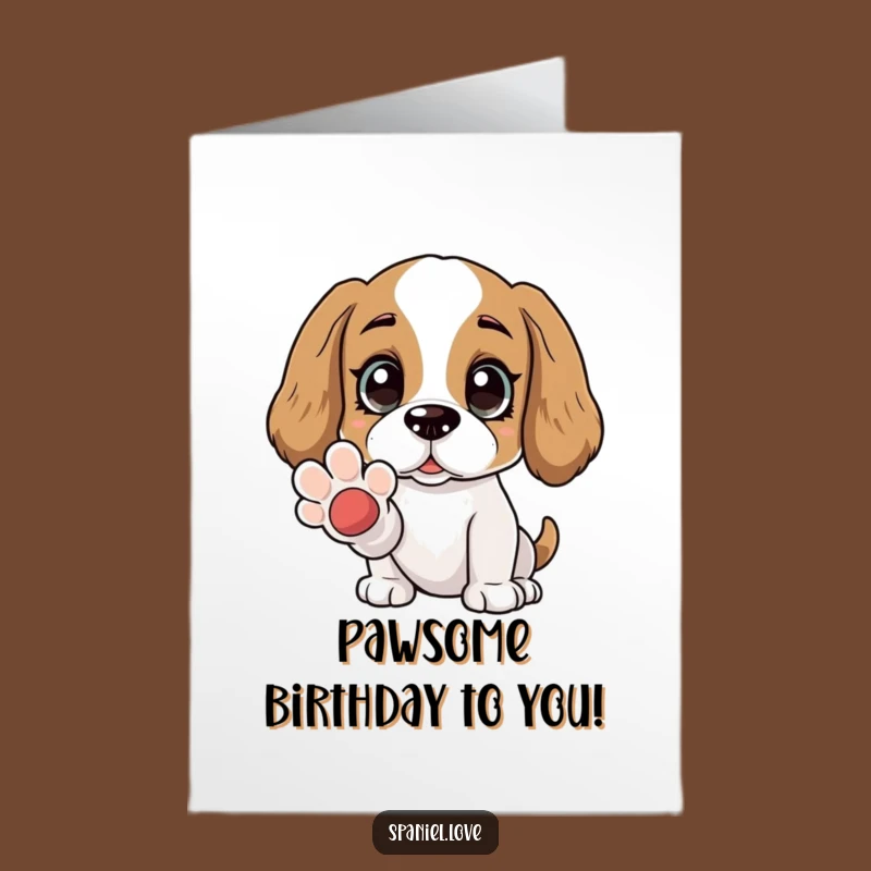 Free Printable Birthday Card: Adoring Spaniel, Paw Offer, Downloadable Sweet Gift
