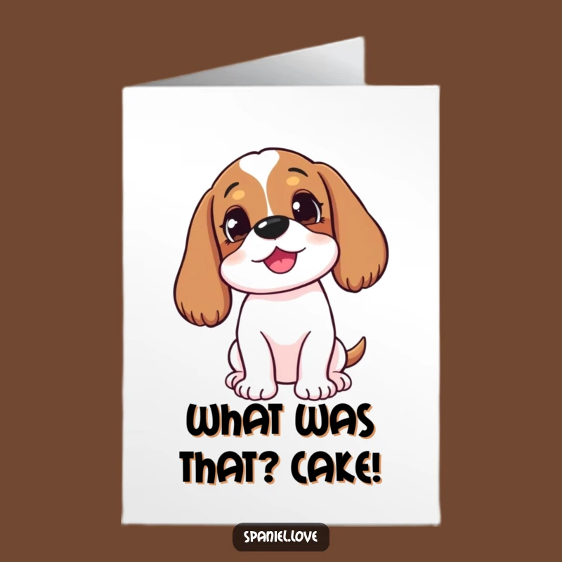 Free Printable Birthday Spaniel Card: Attentive Listening Doggy Gift