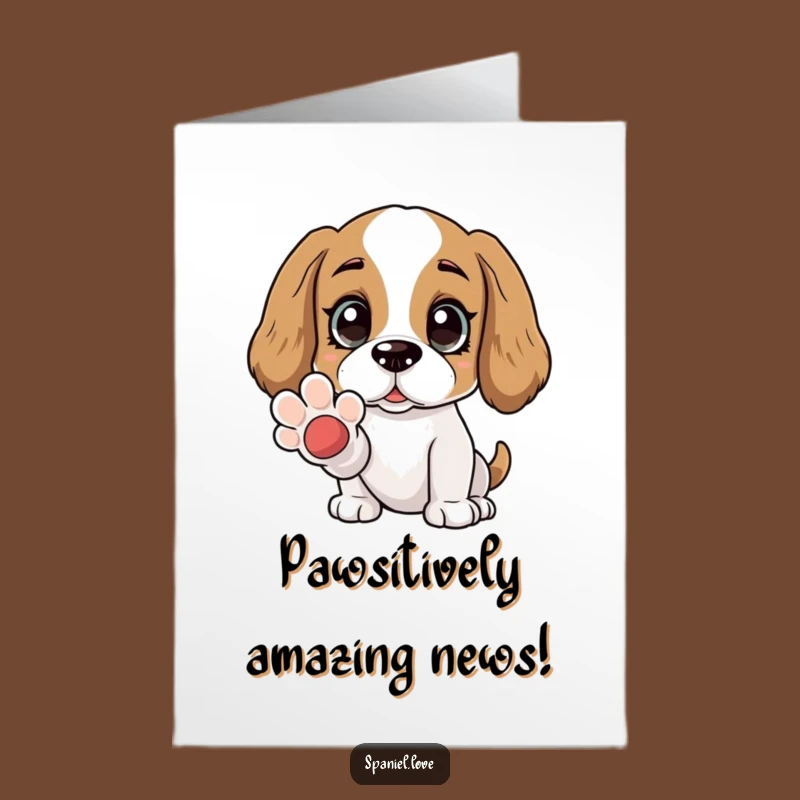 Free Printable Congratulations Card: Adoring Spaniel, Paw Offer, Downloadable Sweet Gift