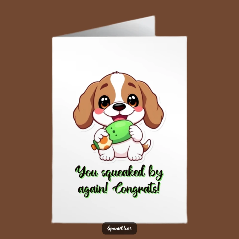 Free Printable Grinning Spaniel Congrats Card - Funny Downloadable Gift for Happy Achievements