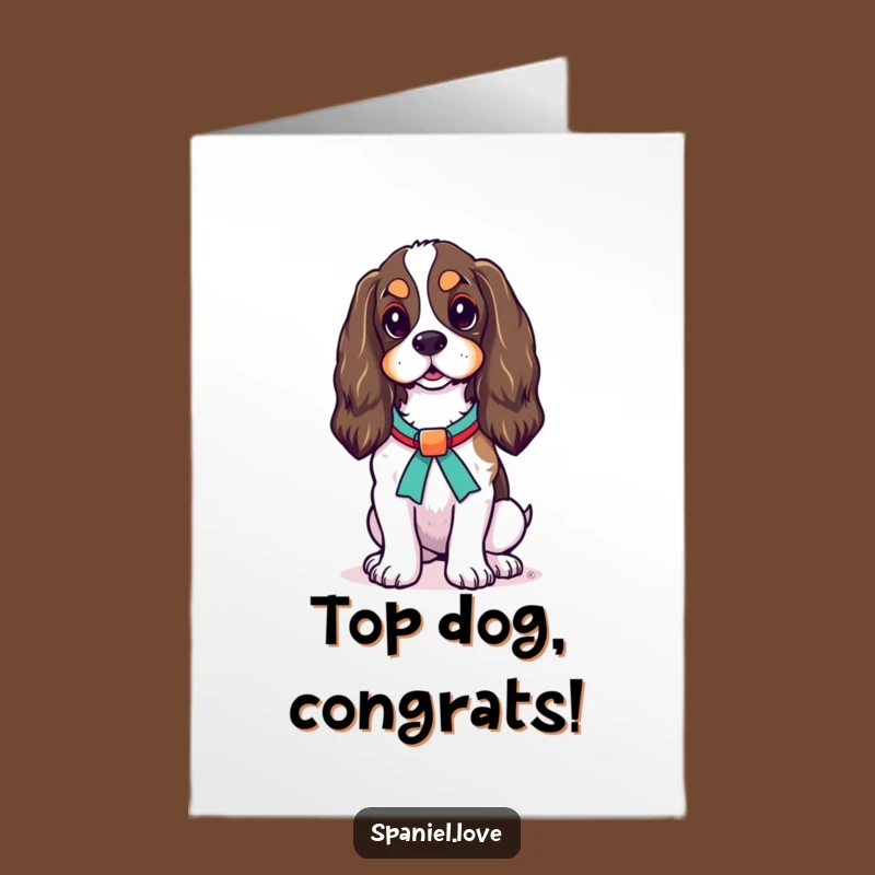 Free Printable Spaniel Congrats Card: Dapper Dog Downloadable Greeting