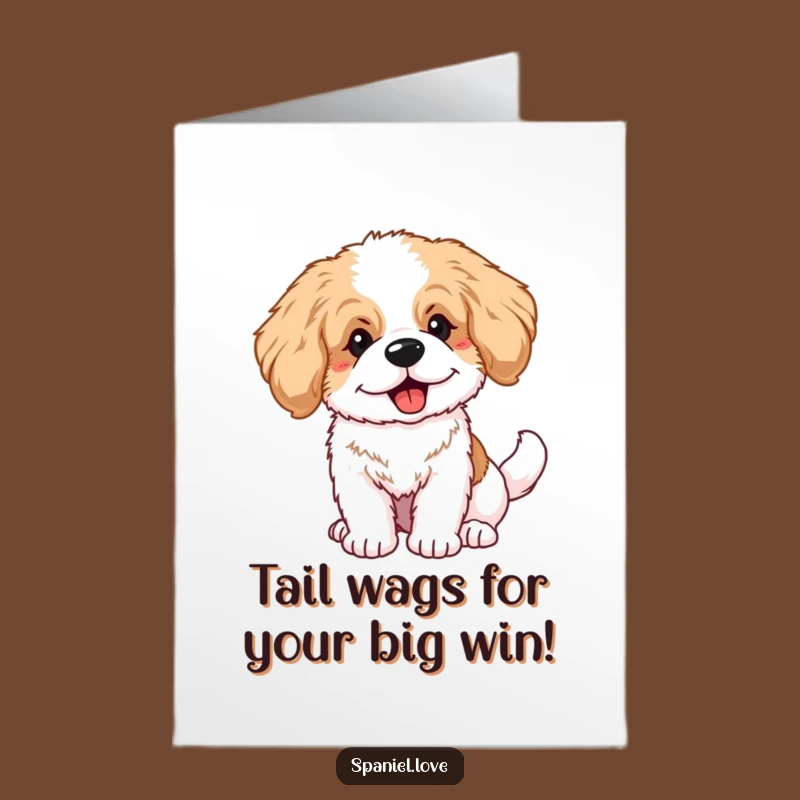 Free Printable Congrats Card: Spaniel Puppy Tail Wag Funny Downloadable Gift