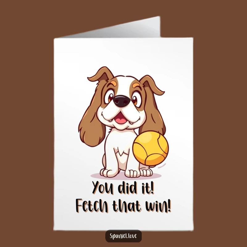Free Printable Spaniel Congrats Card: Shocked Dog Surprise Downloadable Gift for Any Occasion