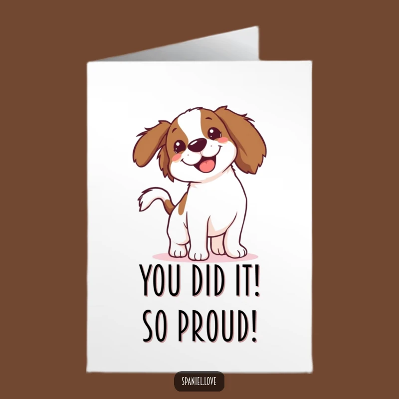 Free Printable Congrats Card: Blur Spaniel Wagging Tail, Best Downloadable Celebration