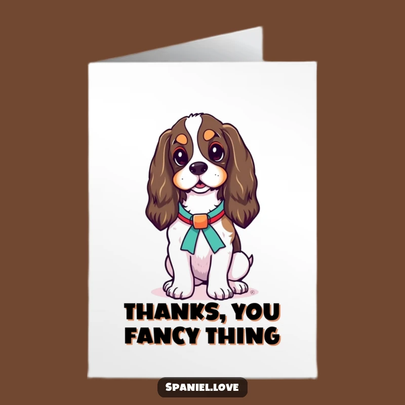 Free Printable Spaniel Thank You Card: Dapper Dog Downloadable Greeting