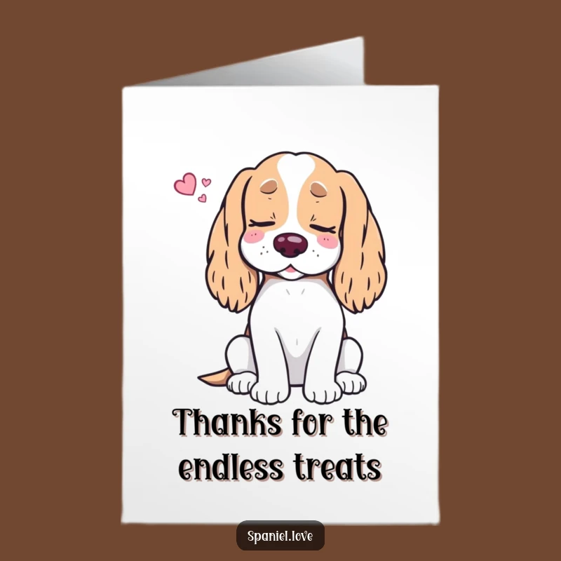 Free Printable Spaniel Thank You Card: Funny Grateful Dog Downloadable Greeting