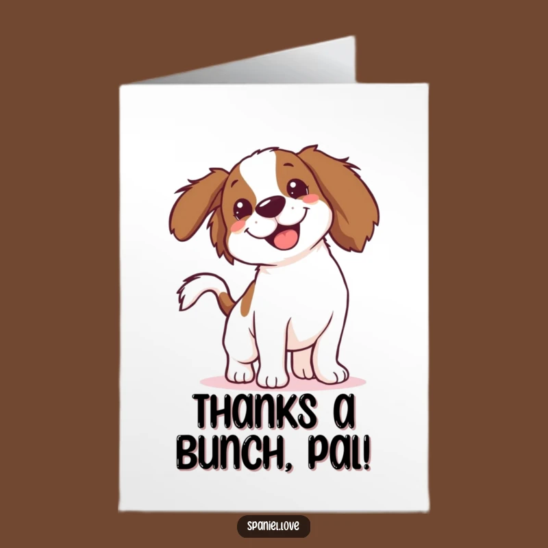 Free Printable Thank You Card: Adorable Spaniel Wagging Tail, Downloadable Appreciation