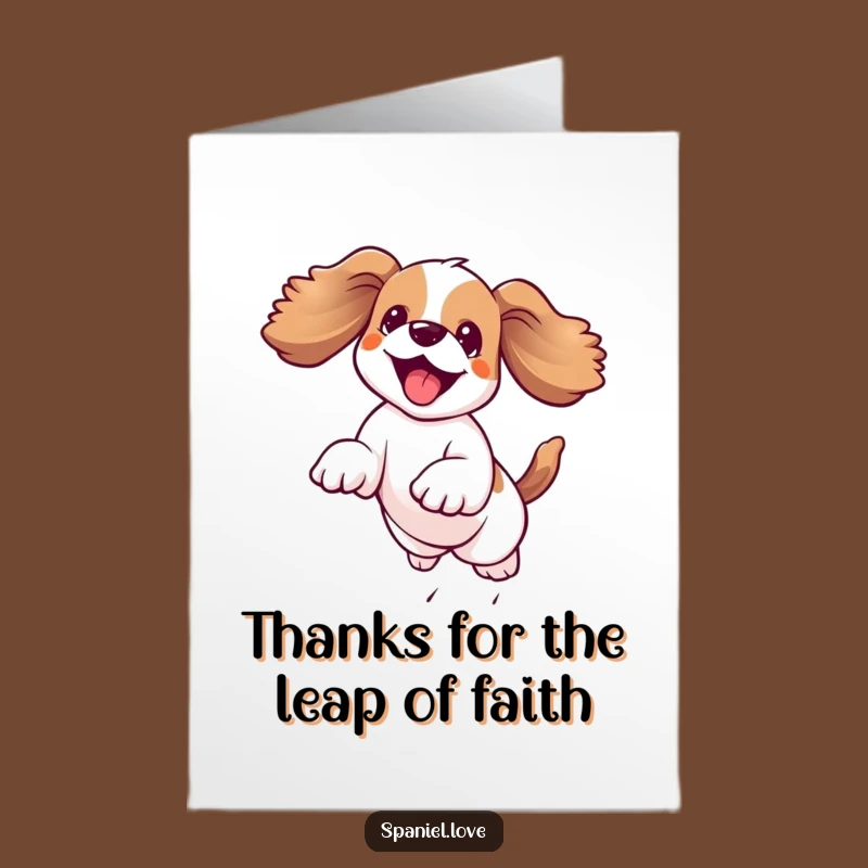 Free Printable Thank You Card: Happy Leaping Spaniel