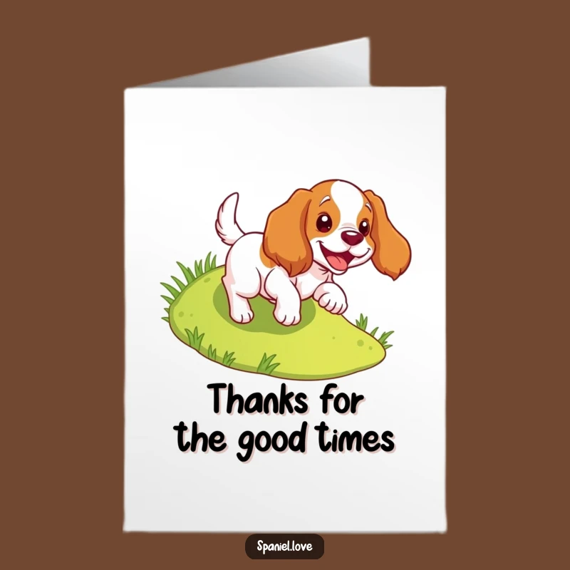 Free Printable Thank You Card: Happy Spaniel Tumble! Downloadable Gratitude Gift
