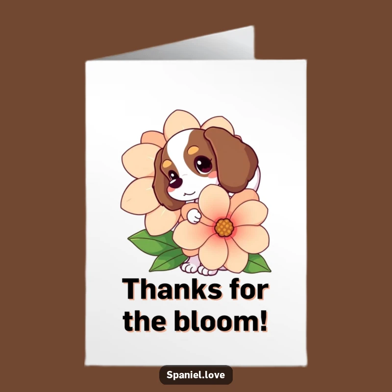 Free Printable Thank You Card: Spaniel & Flower for a Cute Downloadable Gift