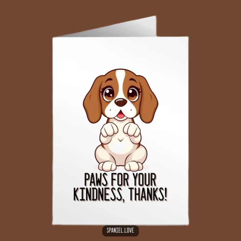 Free Printable Spaniel Thank You Card: Eager Doggy Gratitude, Downloadable Charm