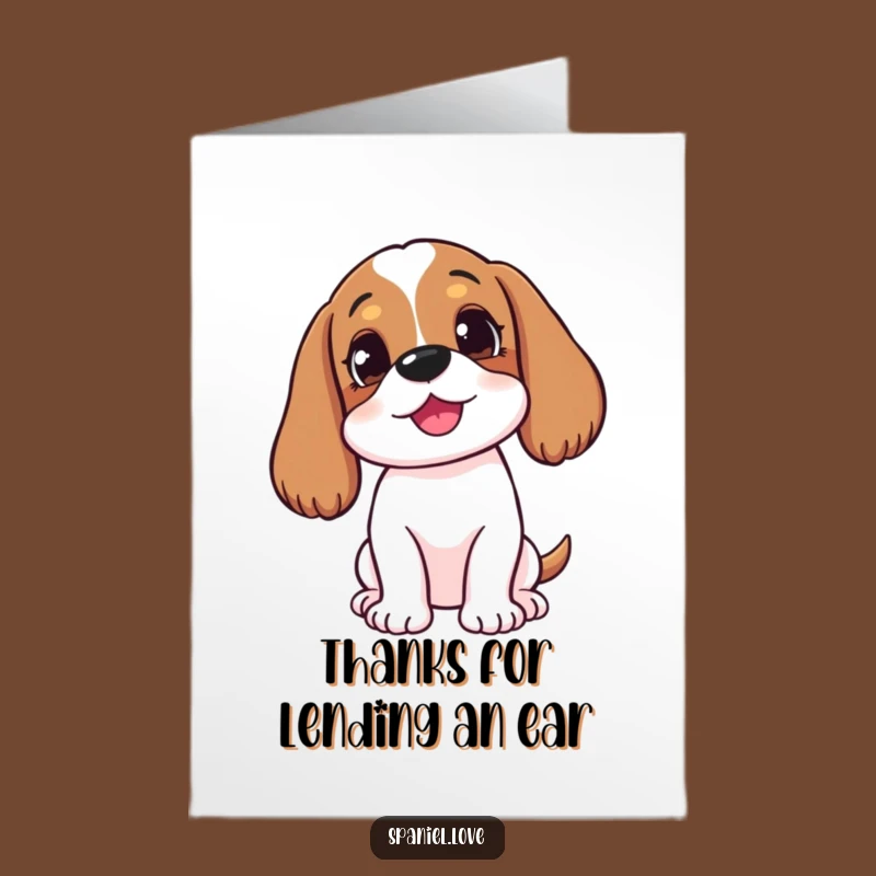 Free Printable Thank You Spaniel Card: Attentive Listening Doggy Gratitude
