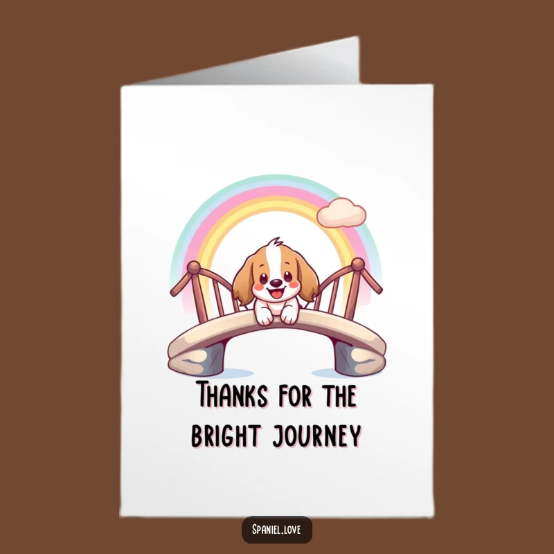 Free Printable Thank You Card: Spaniel Rainbow Glide - Funny Print at Home