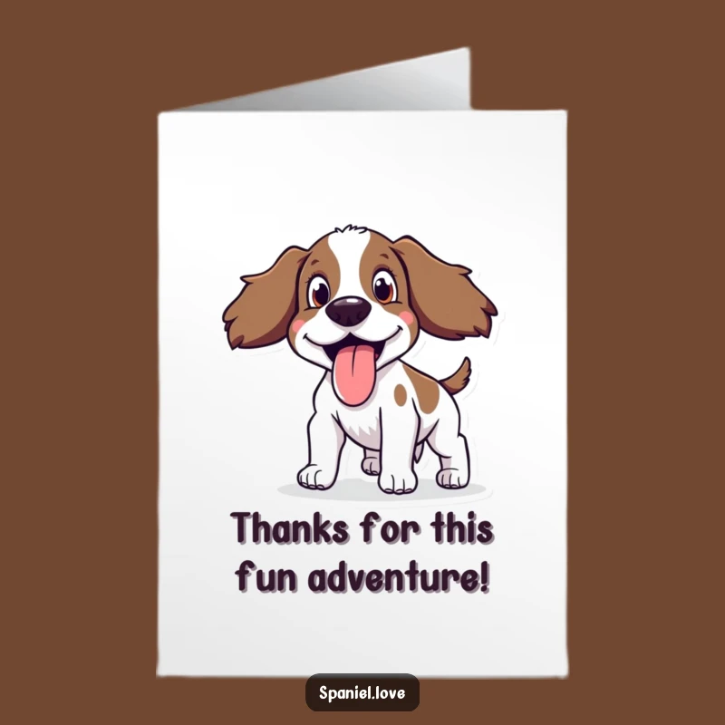 Free Printable Thank You Spaniel Card: Happy Runner Downloadable Gift for Gratitude