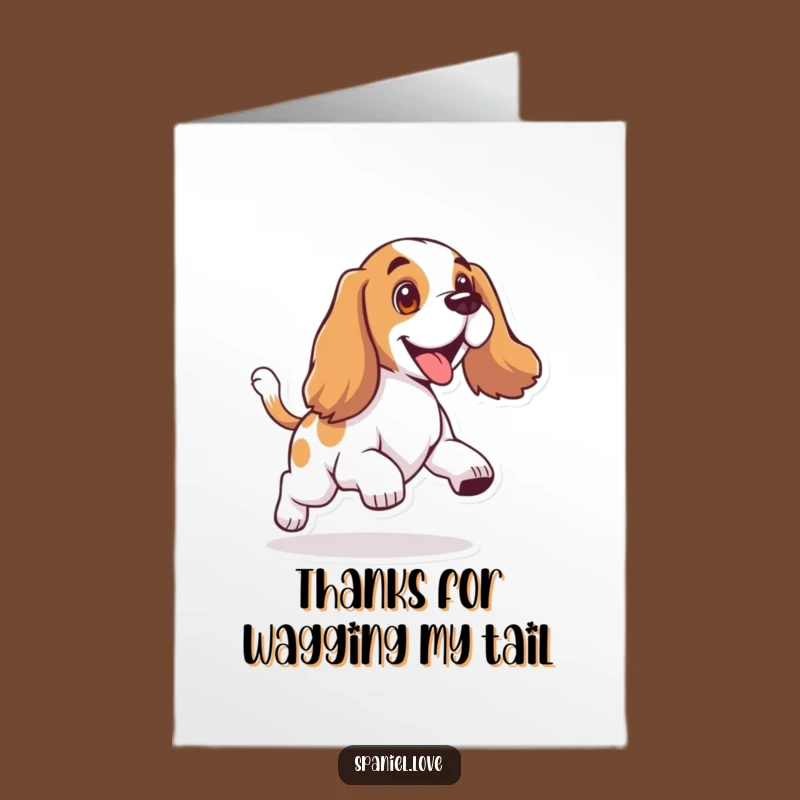 Free Printable Happy Spaniel Thank You Card - Funny Downloadable Gift for Joyful Appreciation