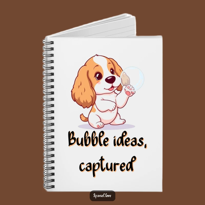 Funny Spaniel Pup Bubble Pawing Notebook: Jot Down Laughs Dog Gift