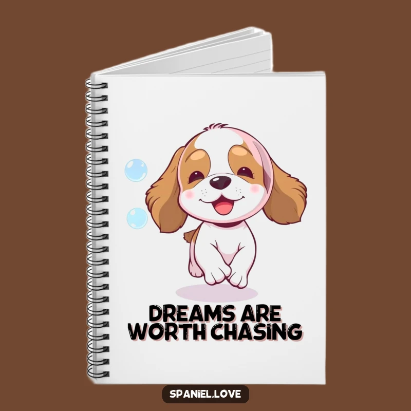 Funny Spaniel Bubble Chase Notebook - Enthusiastic Notes, Humorous Journal