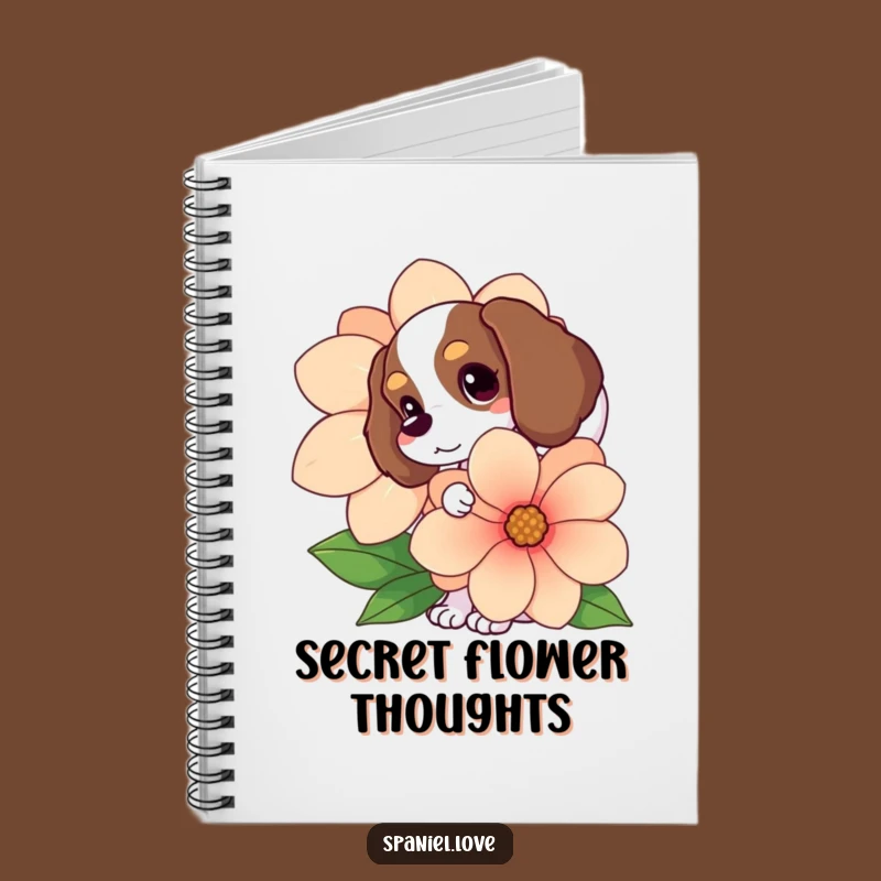 Funny Spaniel Flower Peek Notebook: Jot Down Laughs Dog Gift