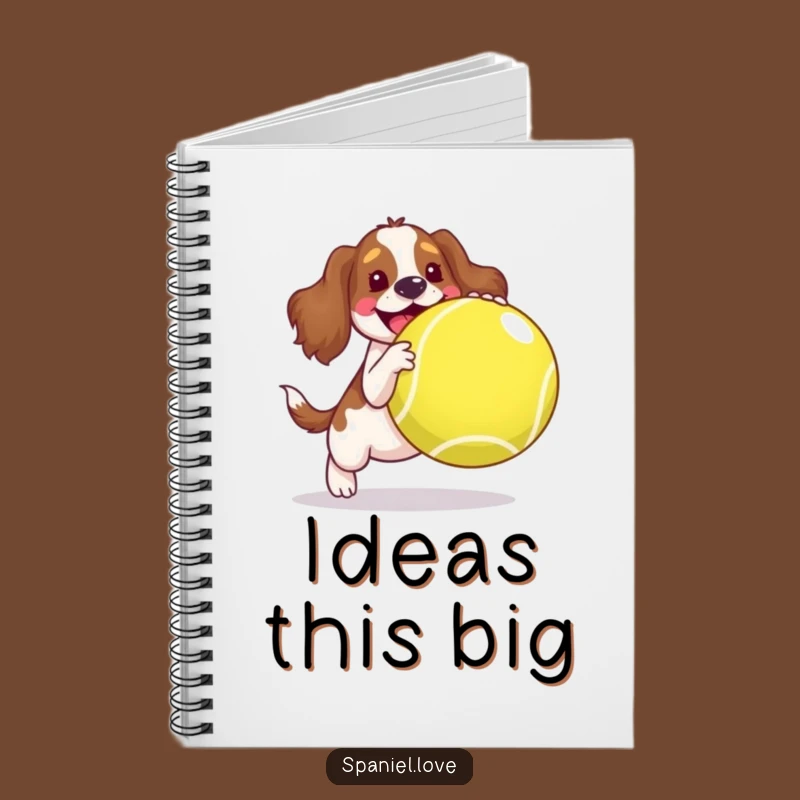 Funny Spaniel Tennis Ball Notebook - Joyful Notes, Humorous Journal