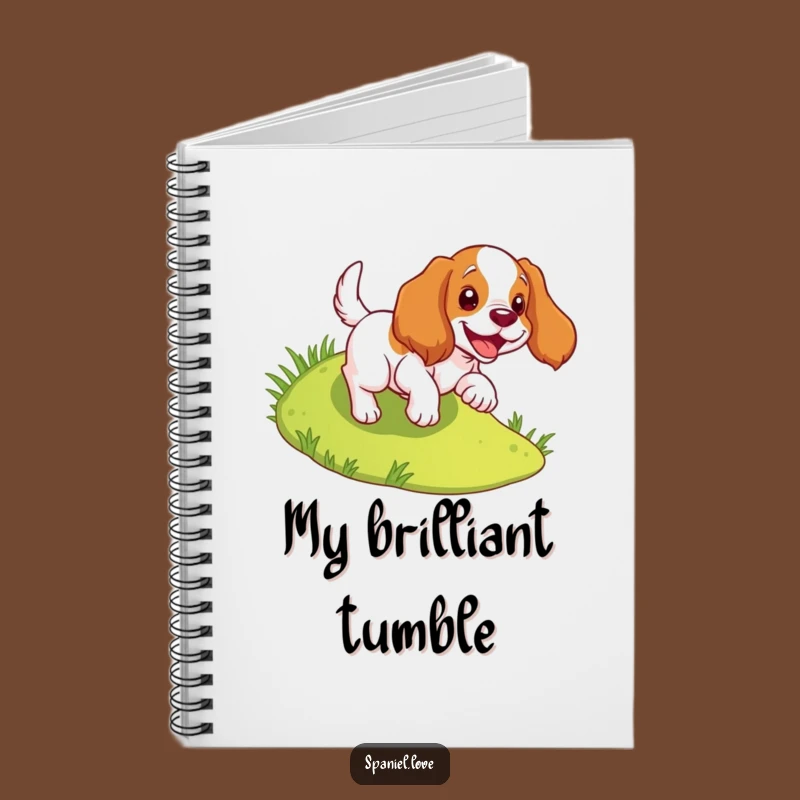 Funny Spaniel Tumbles Downhill Notebook - Jot Down Your Joyful Ideas!