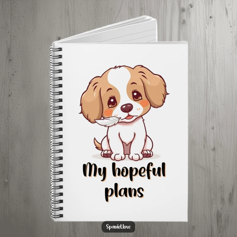 Funny Gentle Spaniel Notebook: spaniel blowing a seed, ideal for journaling and gentle thoughts.