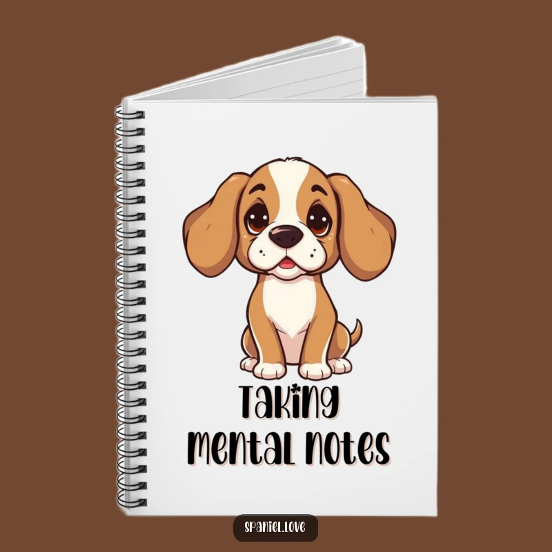 Funny Spaniel Listening Notebook: Curious Tilt Journal for Focused Notes