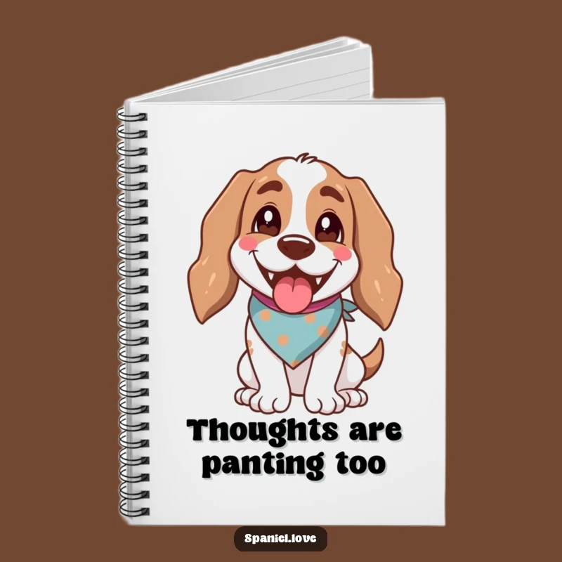 Happy Spaniel Bandana Notebook - Cheerful Dog Lover Journal Gift