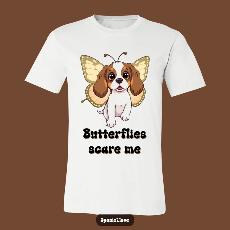 Funny Surprised Spaniel Butterfly T-Shirt: Wear Your Whimsical Wonder!