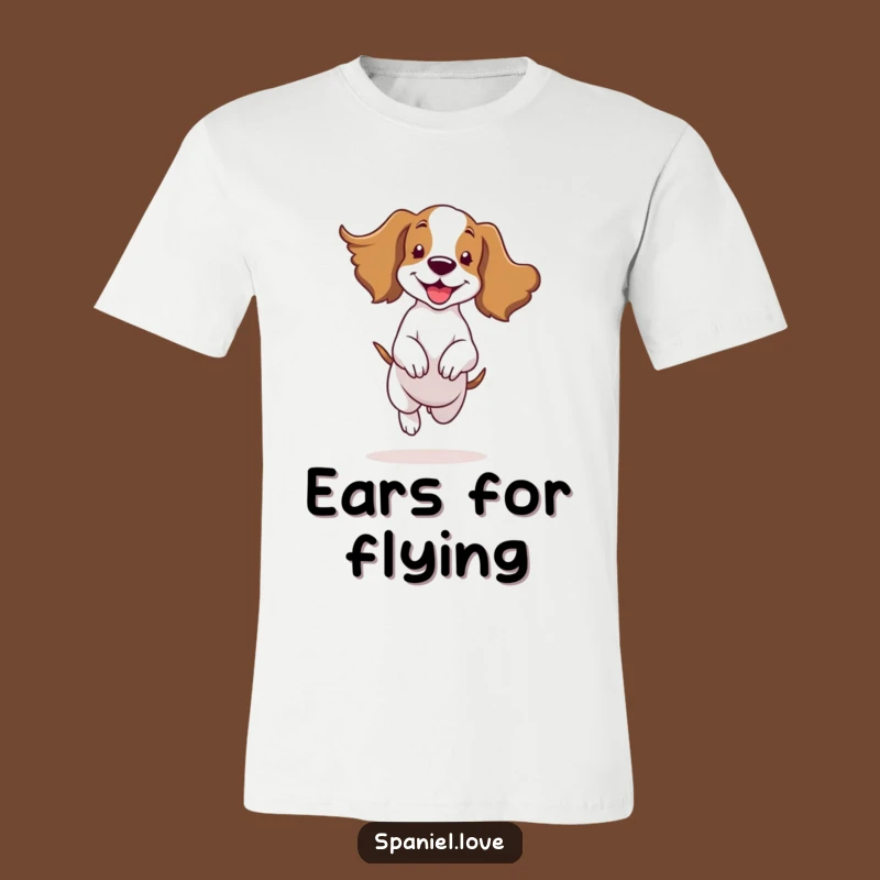 Funny Spaniel Bouncing Ears Flapping T-Shirt: Joyful Pup Style