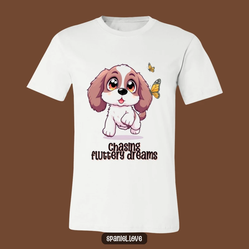 Funny Spaniel Butterfly Leap T-Shirt: Wear Your Excitement