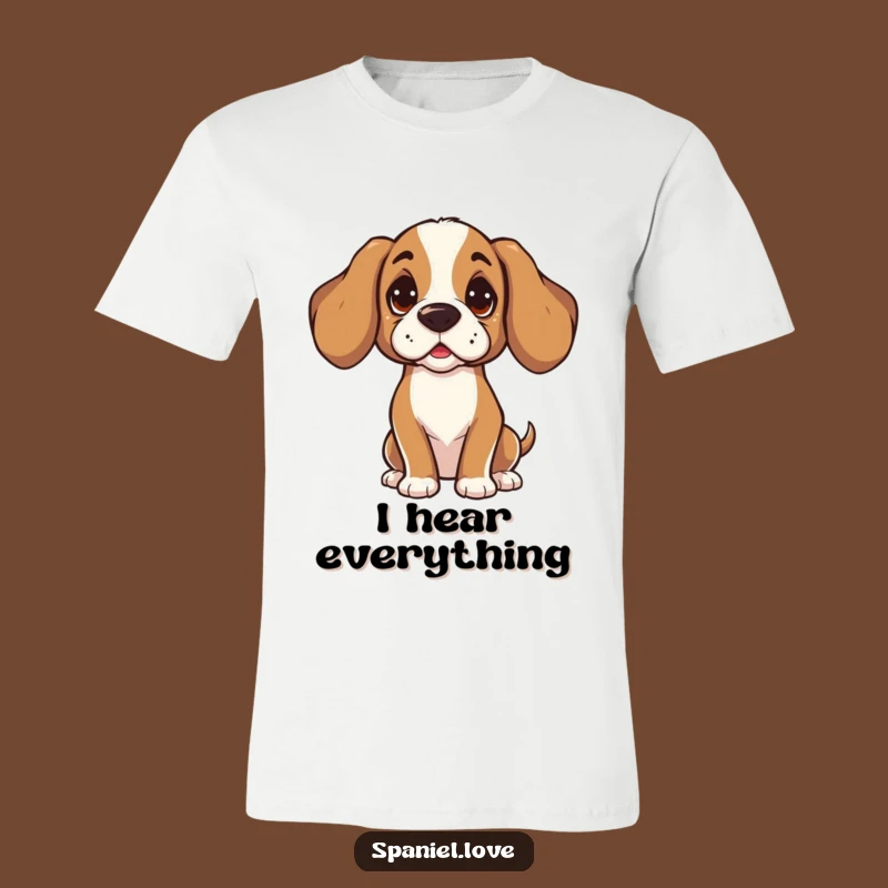 Funny Spaniel Listening Shirt: Curious Tilt Tee for Great Conversationalists