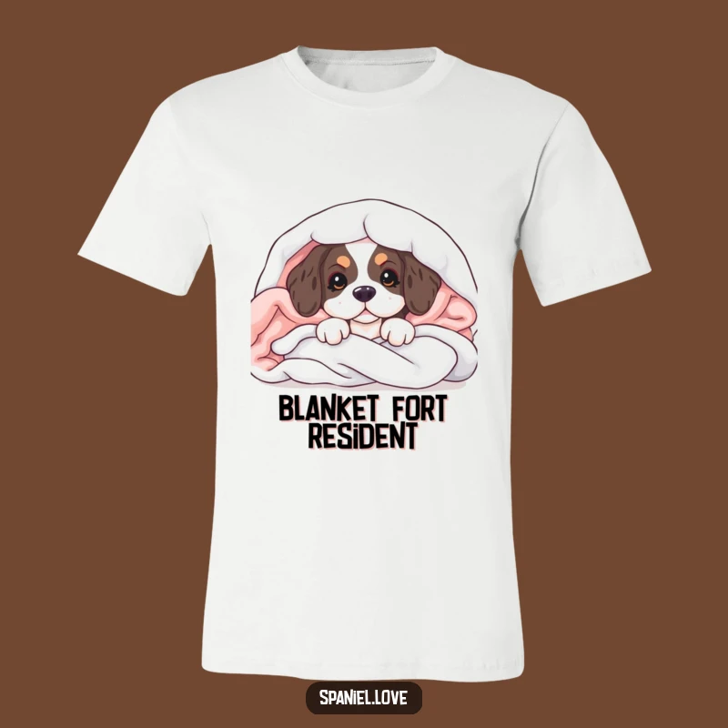 Funny Spaniel Puppy T-Shirt: Blanket Peek Surprise Tee, Great Funny Gift Idea