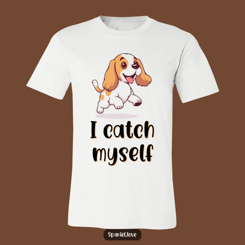 Funny Spaniel Tail Chase T-Shirt: Floppy Ear Fun Tee, Dog Lover Gift
