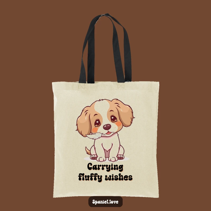 Gentle Spaniel Tote Bag: Carry Your Charm with Seed Puff Design